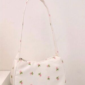 Floral White Shoulder Bag